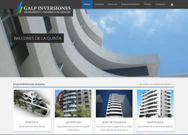 Diseño y desarrollo del sitio Galp Inversiones.